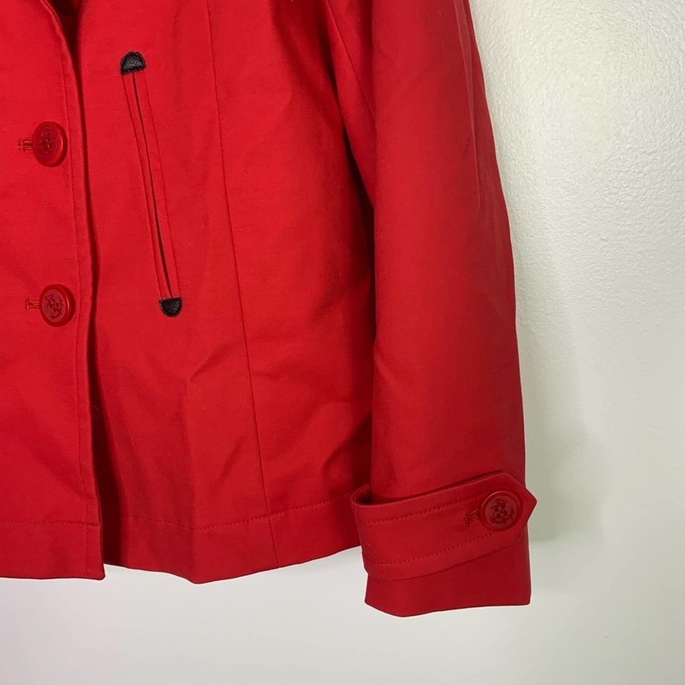 Talbots Red Lightweight Double Breasted Peacoat - image 2